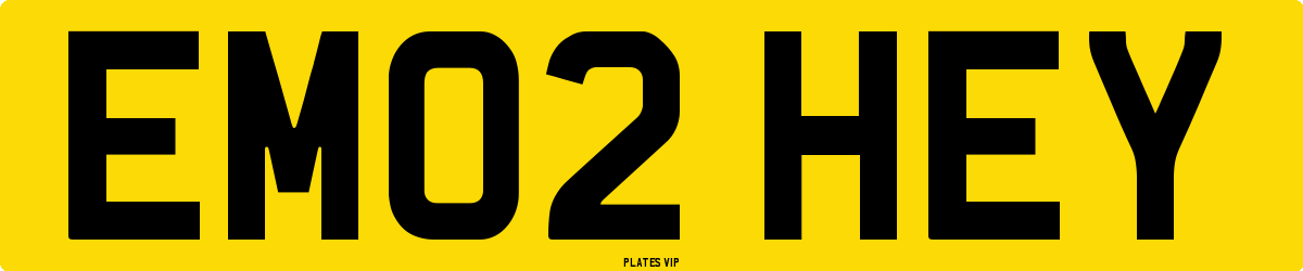 EM02 HEY Number Plate
