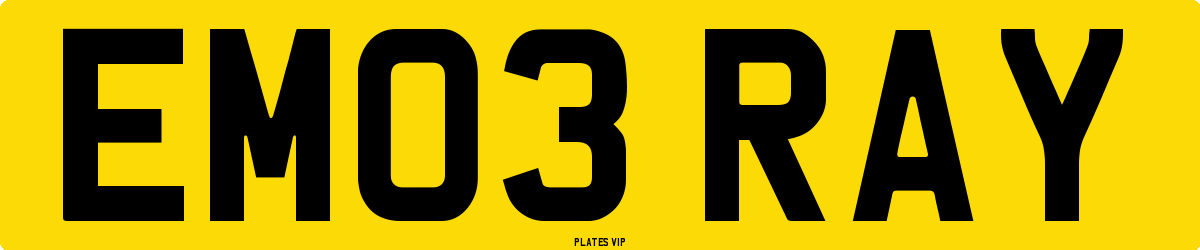 EM03 RAY Number Plate