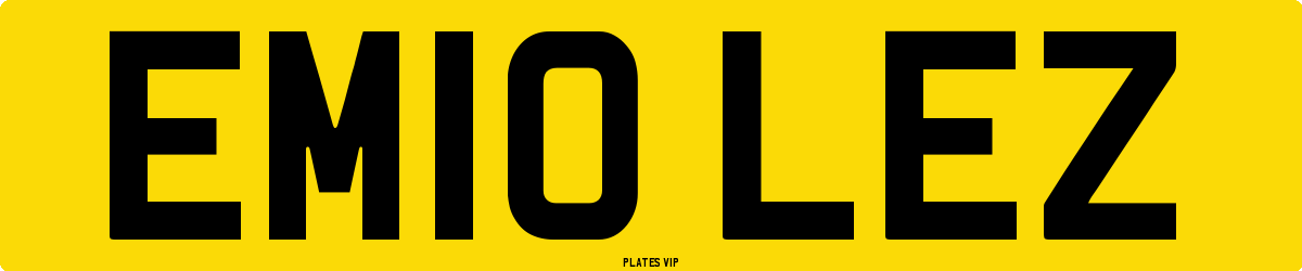 EM10 LEZ Number Plate