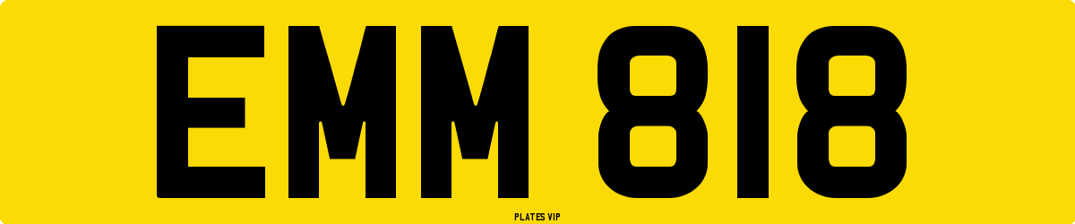 EMM 818 Number Plate