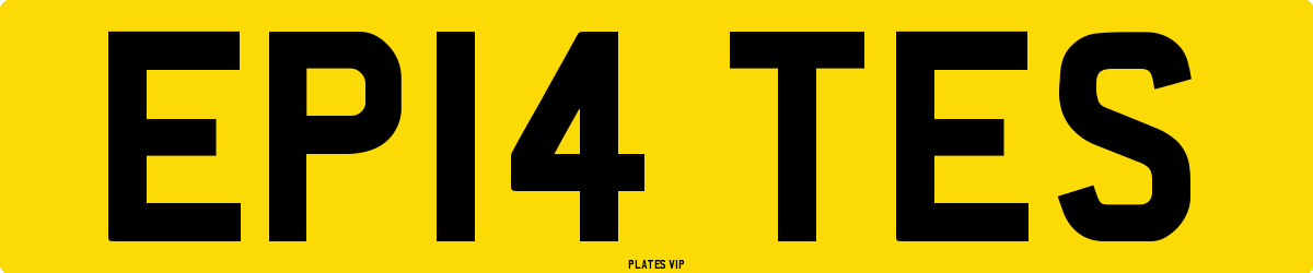 EP14 TES Number Plate