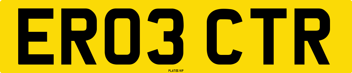 ER03 CTR Number Plate