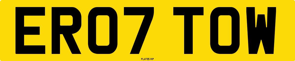ER07 TOW Number Plate