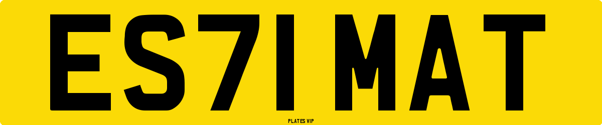 ES71 MAT Number Plate