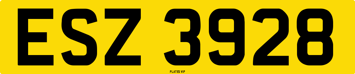 ESZ 3928 Number Plate