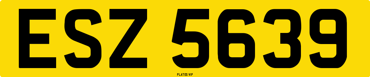ESZ 5639 Number Plate