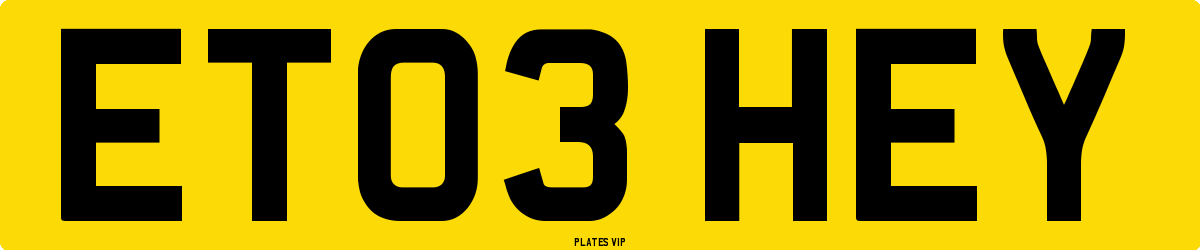 ET03 HEY Number Plate