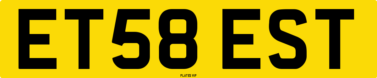 ET58 EST Number Plate