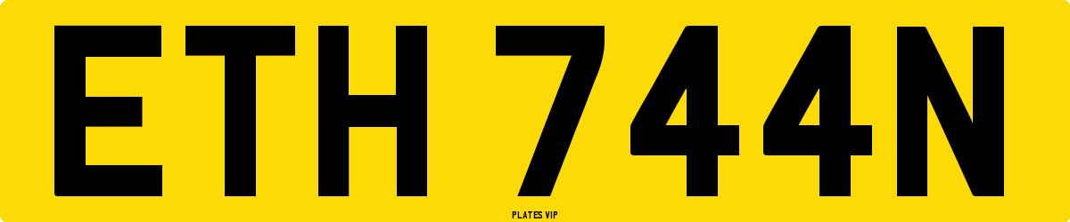 ETH 744N Number Plate