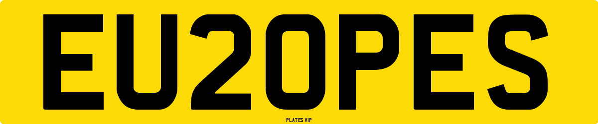 EU20PES Number Plate