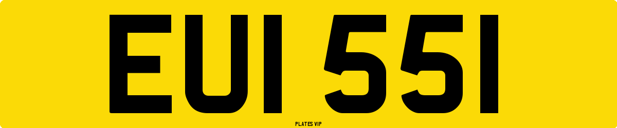 EUI 551 Number Plate