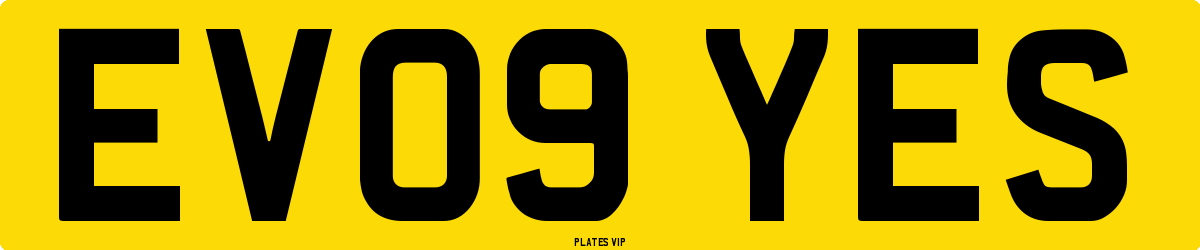 EV09 YES Number Plate