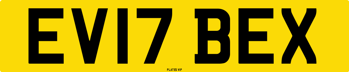 EV17 BEX Number Plate