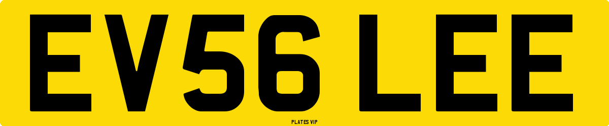 EV56 LEE Number Plate