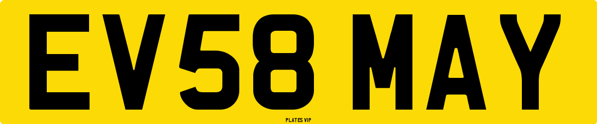 EV58 MAY Number Plate