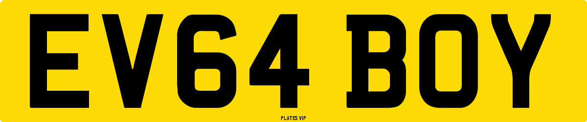 EV64 BOY Number Plate