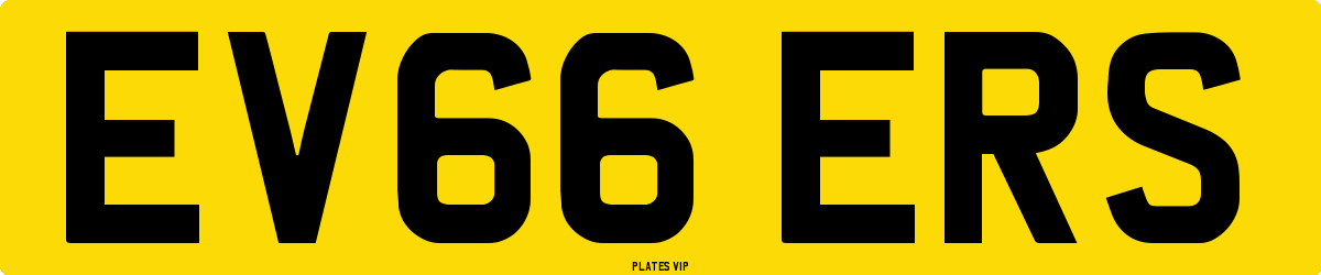 EV66 ERS Number Plate