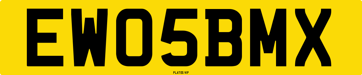 EW 05 BMX Number Plate