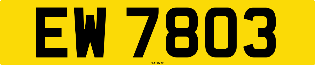 EW 7803 Number Plate