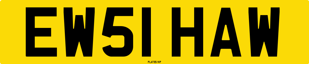 EW51 HAW Number Plate