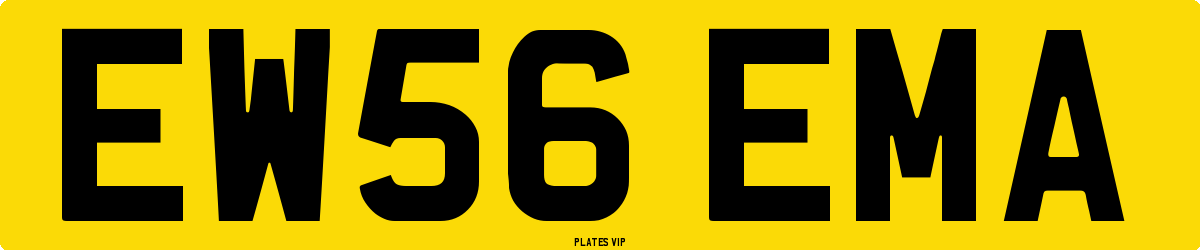 EW56 EMA Number Plate