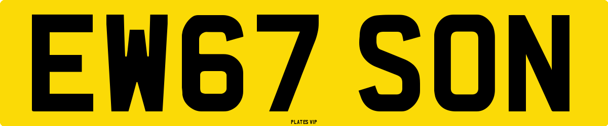 EW67 SON Number Plate