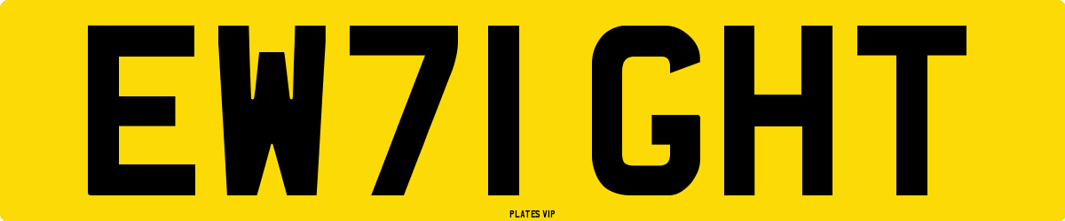 EW71 GHT Number Plate