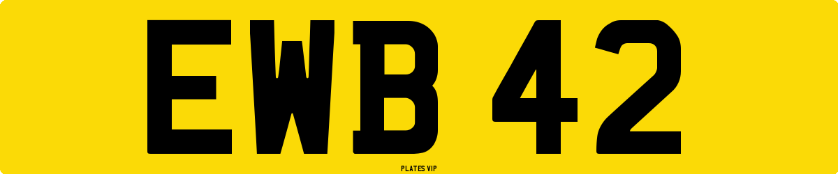 EWB 42 Number Plate