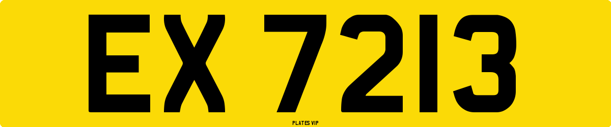 EX 7213 Number Plate