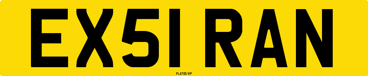 EX51 RAN Number Plate