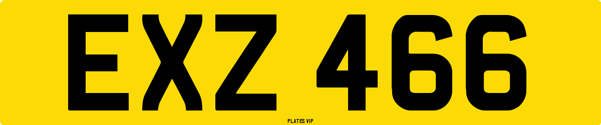 EXZ 466 Number Plate
