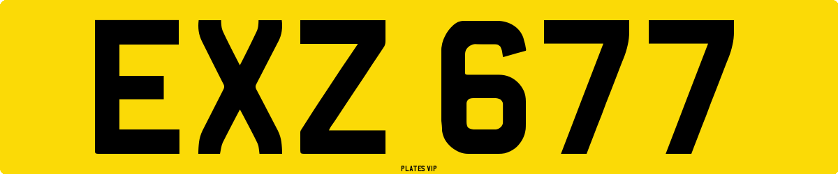 EXZ 677 Number Plate