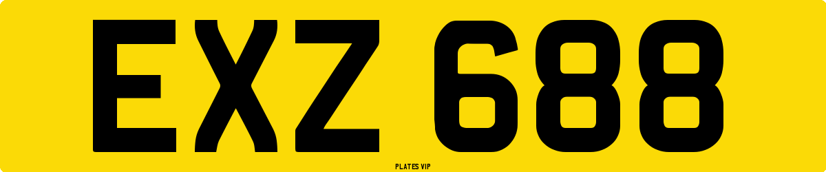 EXZ 688 Number Plate