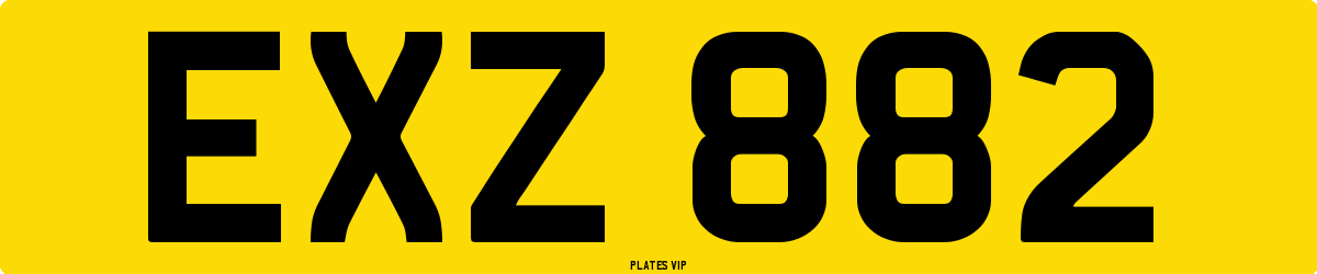 EXZ 882 Number Plate