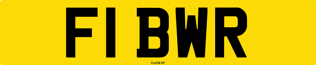 F1 BWR Number Plate