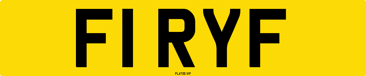 F1 RYF Number Plate