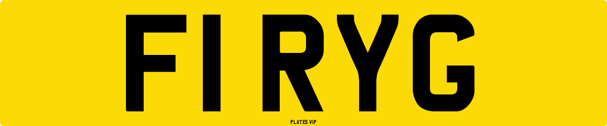 F1 RYG Number Plate