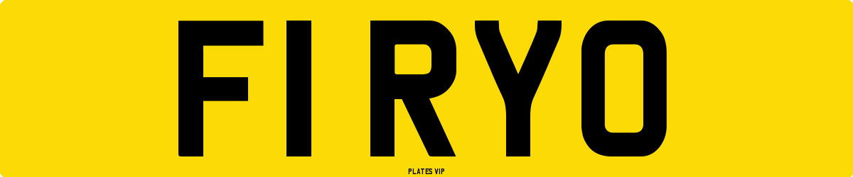F1 RYO Number Plate