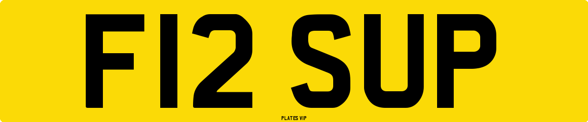 F12 SUP Number Plate