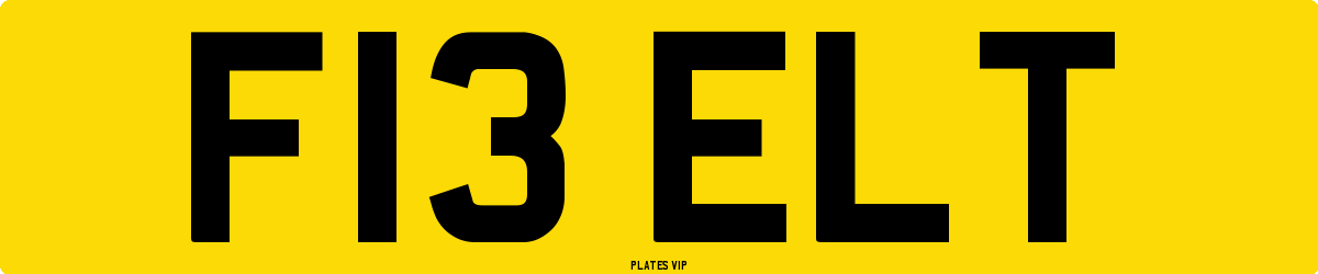 F13 ELT Number Plate