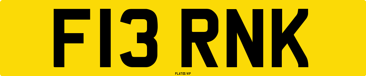 F13 RNK Number Plate