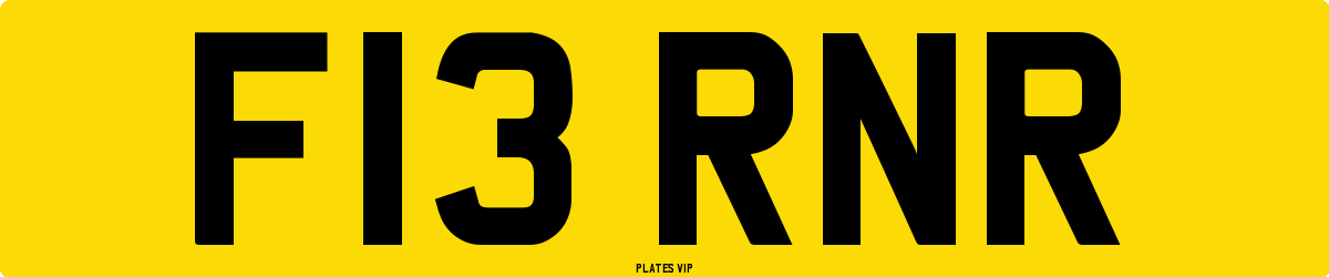 F13 RNR Number Plate