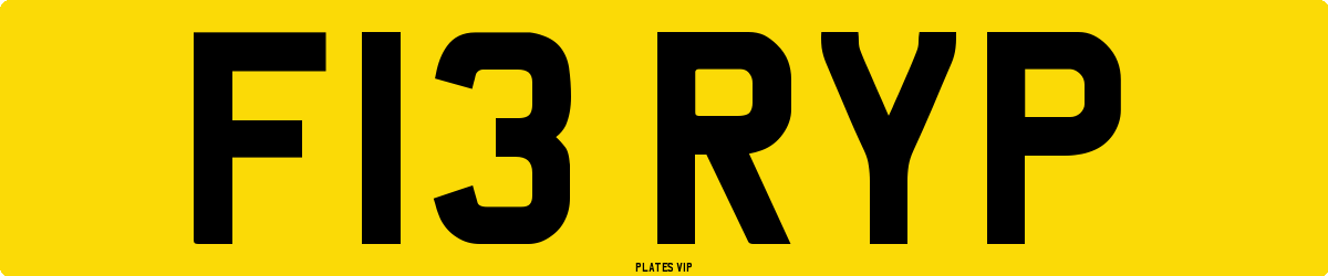 F13 RYP Number Plate