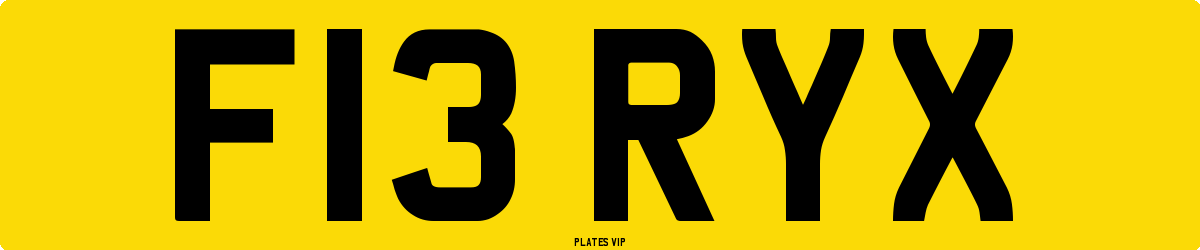 F13 RYX Number Plate