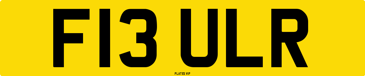 F13 ULR Number Plate