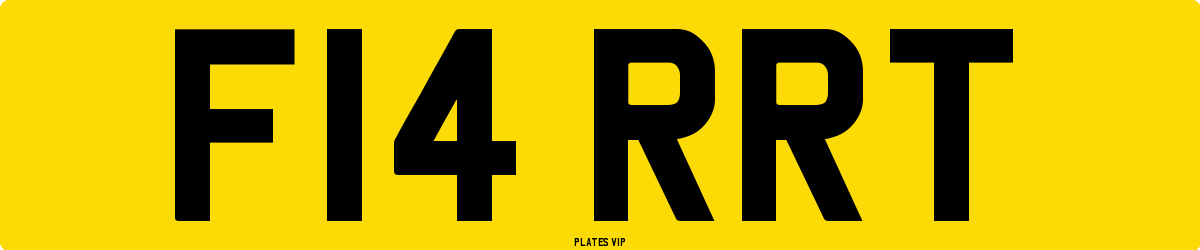 F14 RRT Number Plate