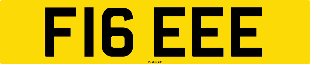 F16 EEE Number Plate