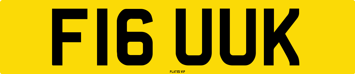 F16 UUK Number Plate