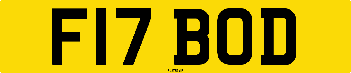 F17 BOD Number Plate