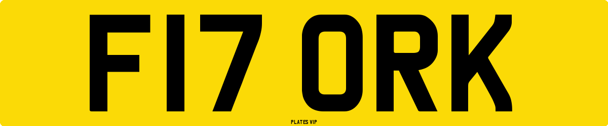 F17 ORK Number Plate